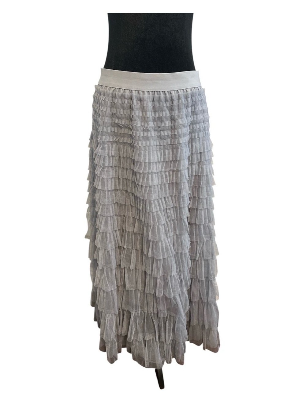 Studio West Gray Layered Tulle Maxi Skirt Romantic Fairycore Skirt XL